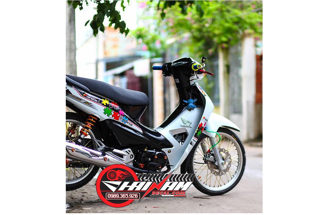 Tem Trùm Wave Alpha Trắng Phối Màu