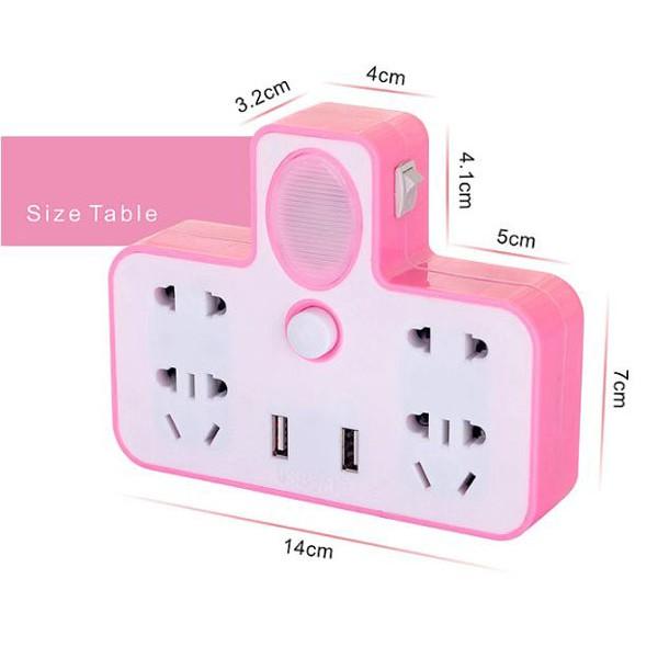 Bộ Chia Ổ Điện 2 Cổng USB Có Đèn