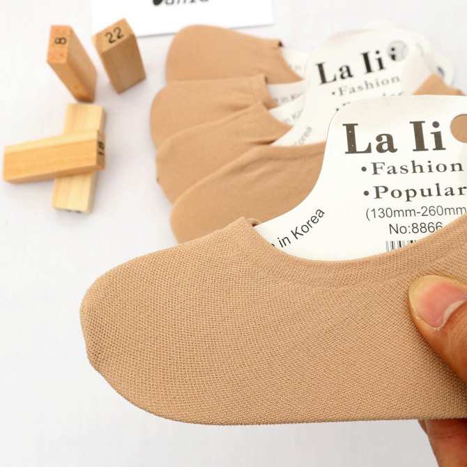 Bộ 5 đôi tất vớ lười nữ thoáng mát (Silicon chống trượt màu da)