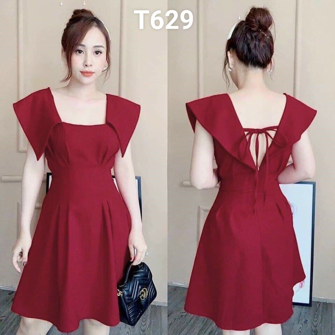 Đầm cổ thủy thủ đan dây cao cấp T629