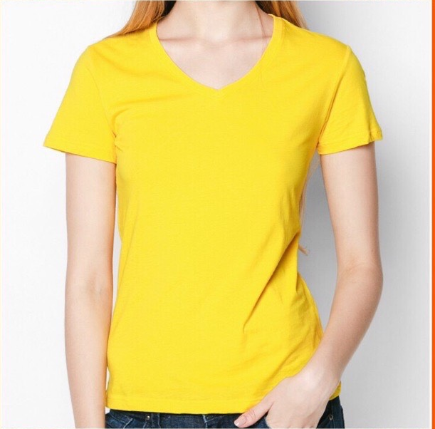 Áo thun nữ cổ tim dáng basic