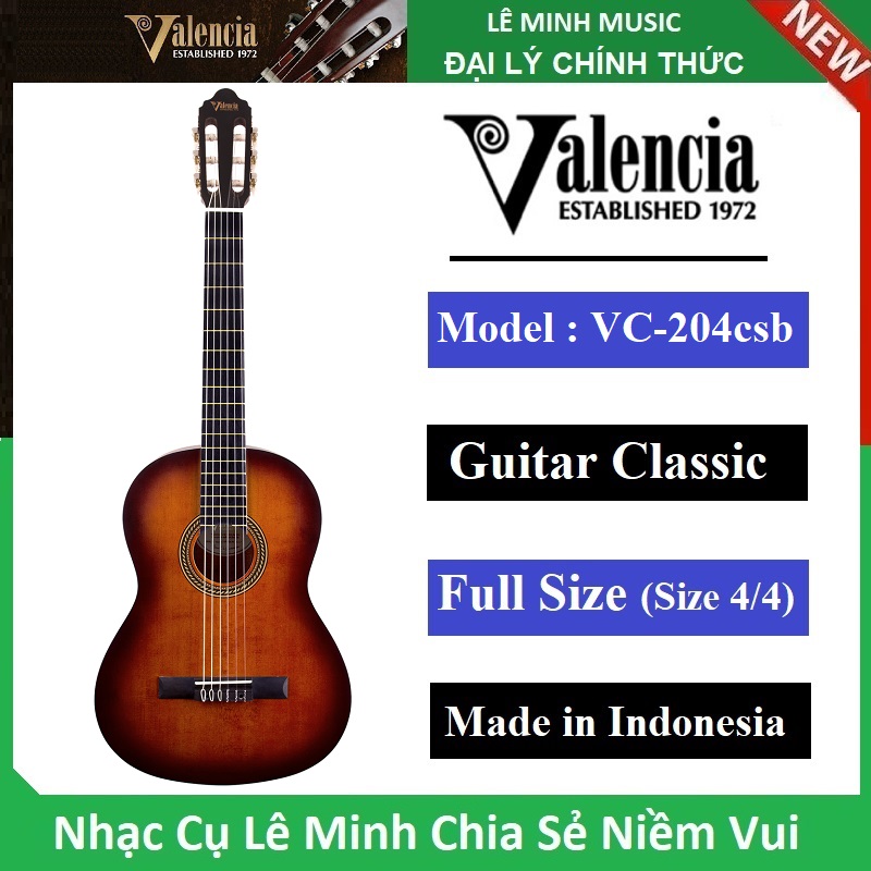 Đàn Guitar Classic Valencia VC204