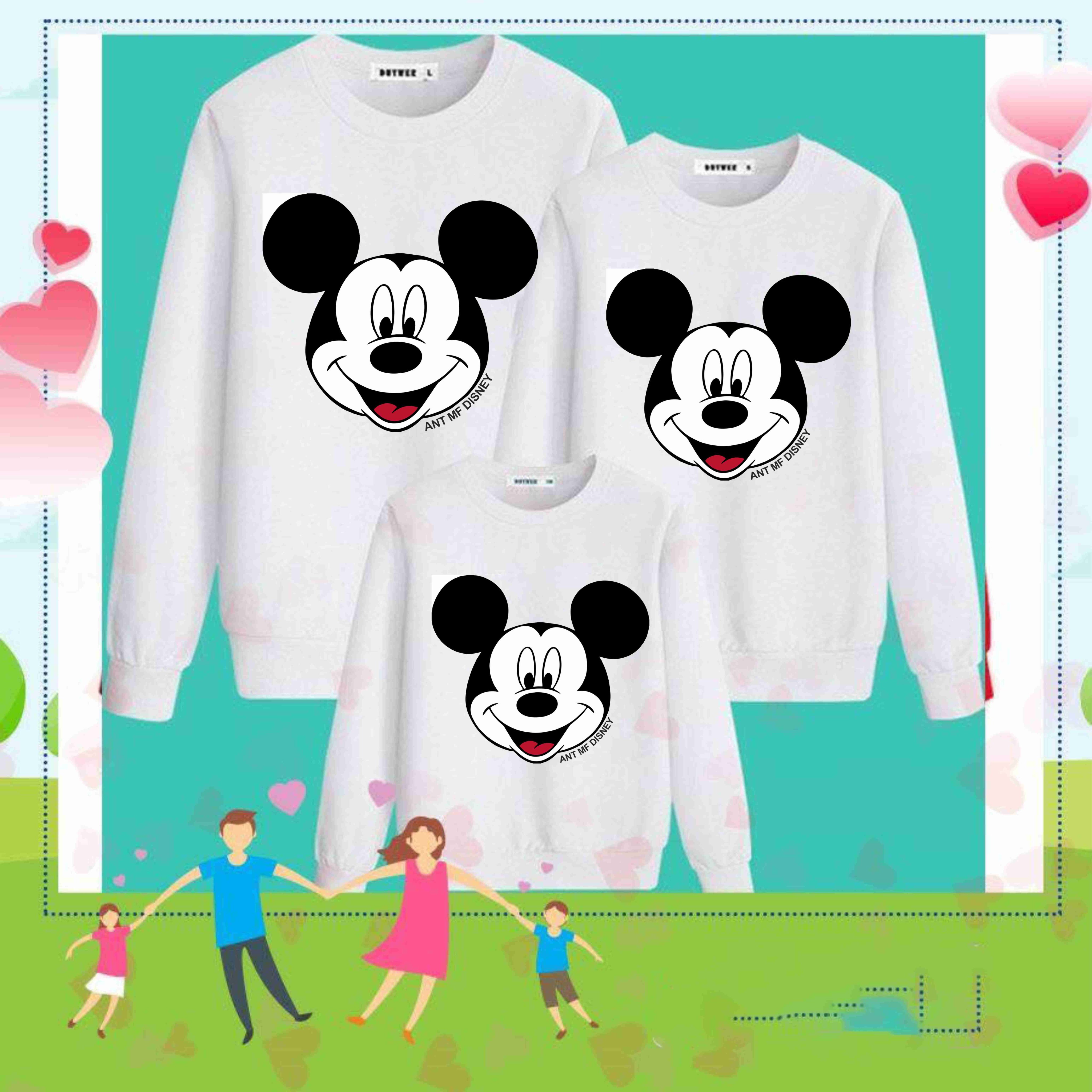 Áo Sweater cặp đôi và gia đình in hình GẤU - giá 1 áo