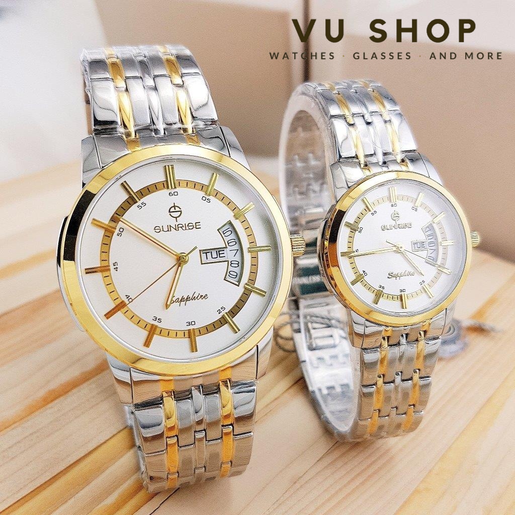 SUNRISE DM787SWA COUPLE WATCH - SAPPHIRE GLASS (SILVER)