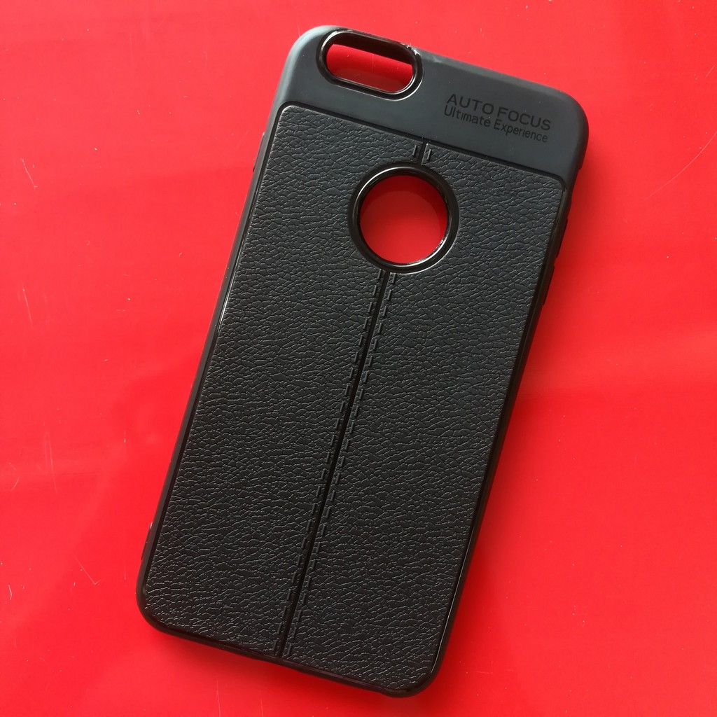 ỐP LƯNG IPHONE 6 PLUS/6S PLUS DẺO GIẢ DA ĐEN ĐẸP CHỐNG SHỌCK