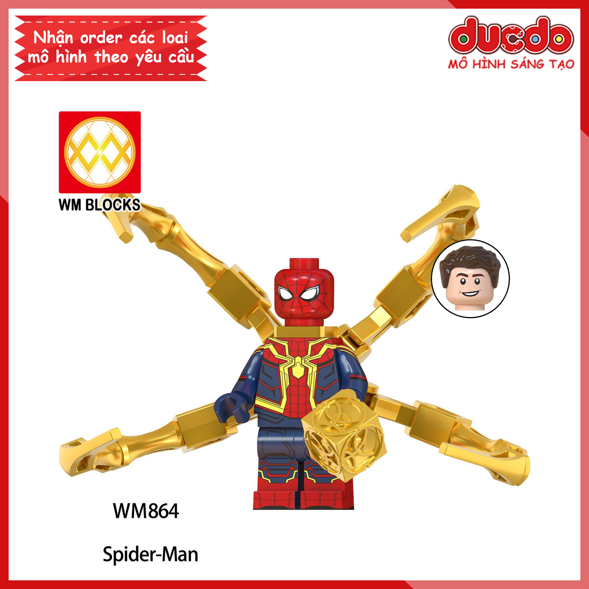Minifigures các nhân vật Người nhện Spider Man - Đồ chơi Lắp ghép Xếp hình Mô hình Mini Iron Man WM864