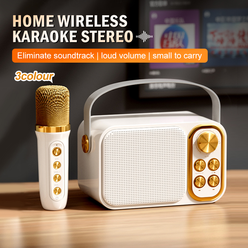 Loa bluetooth karaoke mini YS-103 kèm micro,công suất lớn,micro đổi giọng,nghe hay bass tốt,thiết kế sang trọng