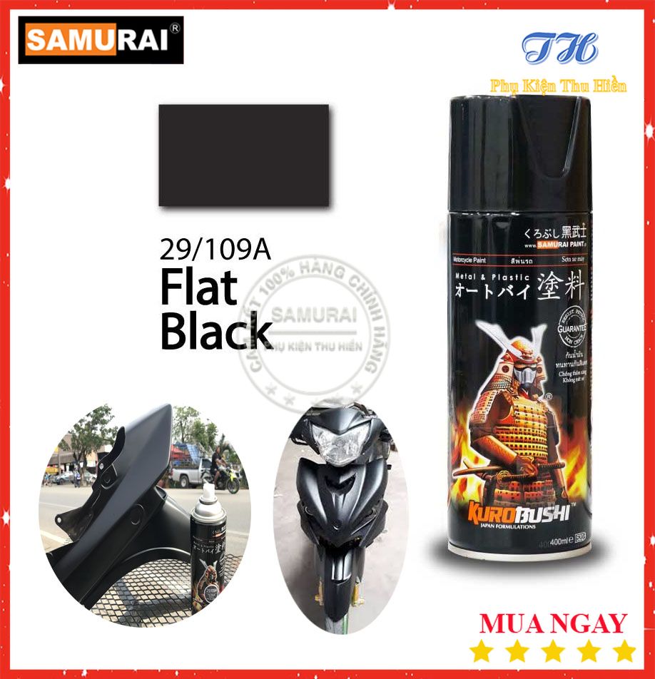 [HCM]Sơn Xịt Samurai Màu Đen Nhám 29/109A