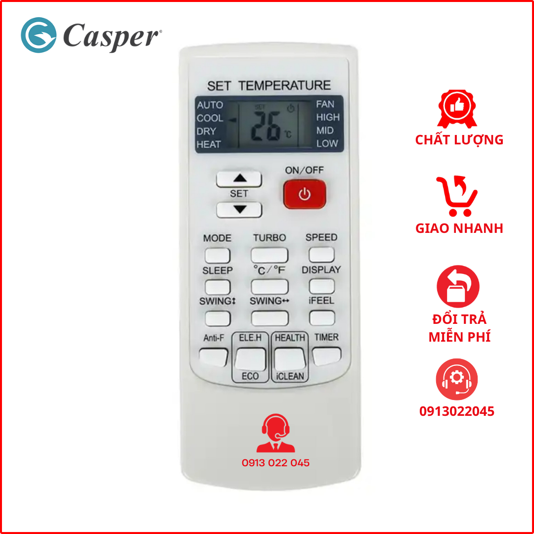 Điều khiển Điều hòa CASPER Thái Lan dòng cơ (Hàng xịn).