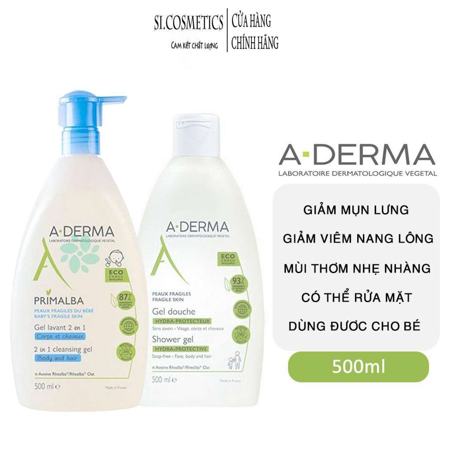 Sữa Tắm Aderma Giảm Mụn Lưng 500ml