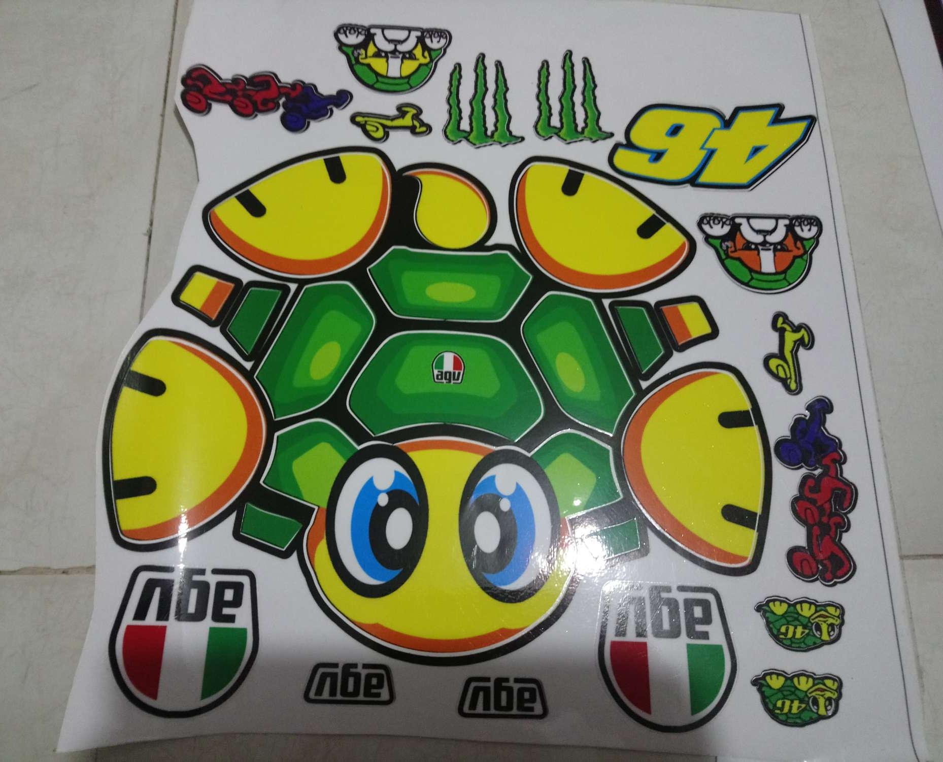 tem dán nón 3/4 rùa xanh logo 46