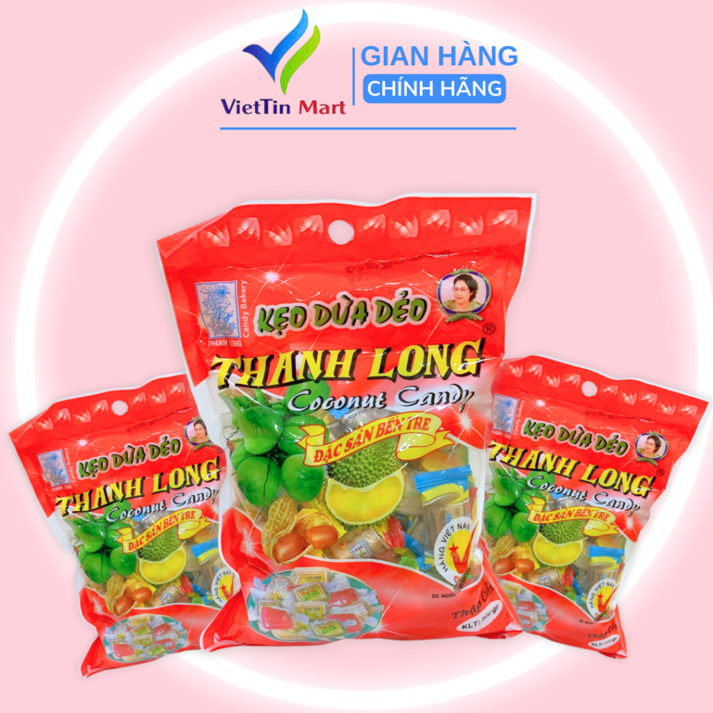 kẹo dừa thanh long thập cẩm - đặc sản Bến Tre (500g)