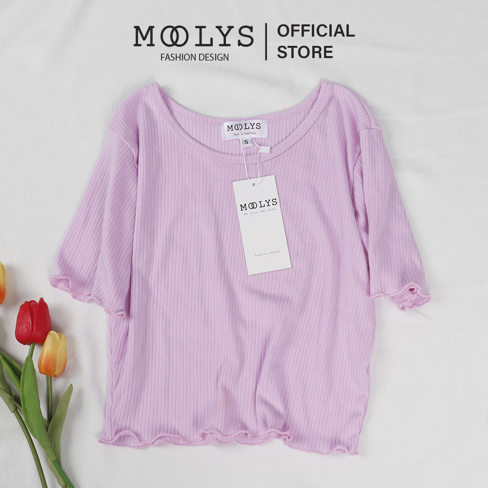 Áo crop top thun body basic dáng siêu xinh Moolys MC002