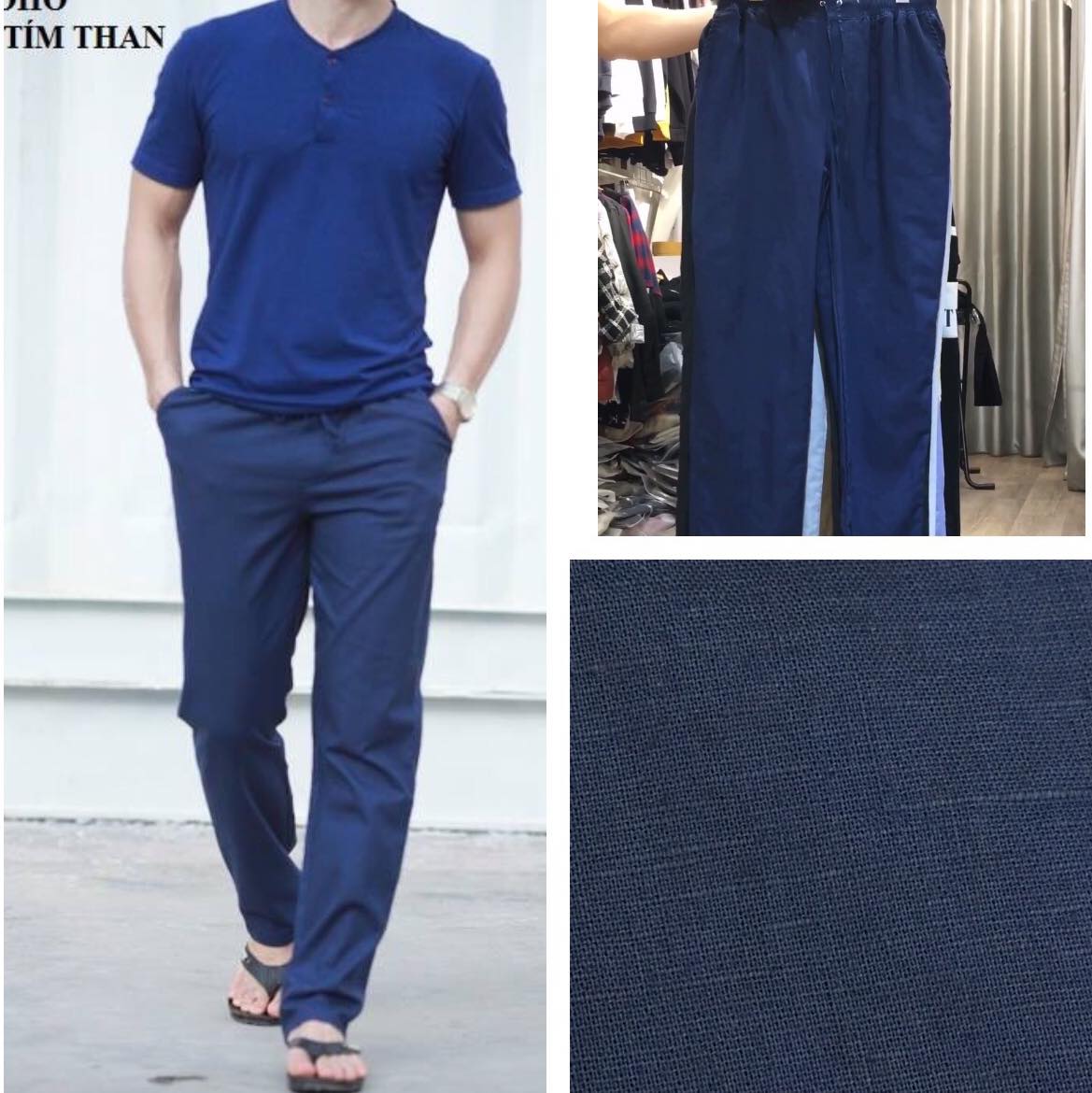 Quần đũi dài nam cao cấp màu Tím than