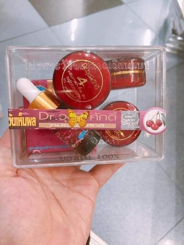Bộ Kem Nám Sạm mờ thâm Yanhee Cherry Thái Lan (Đỏ)