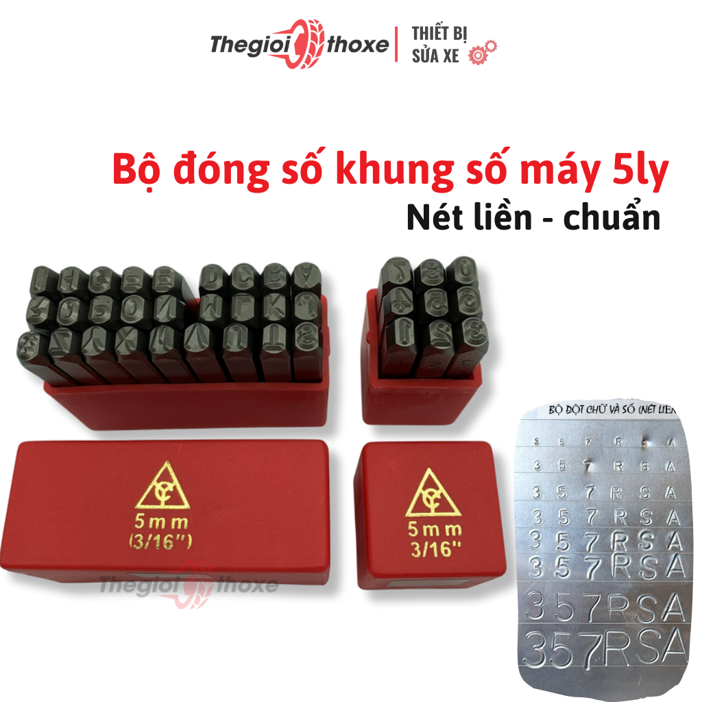 Bộ đóng số khung số máy xe máy - đóng số và chữ 5 ly - đóng số trên kim loại | Thế Giới Thợ Xe