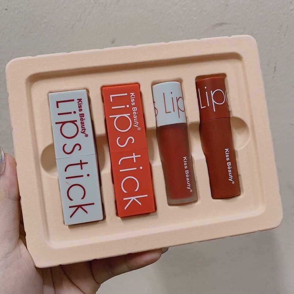 [HCM]Set 4 Thỏi Son Bền Màu Mềm Mượt Môi (2 Son Lì + 2 Son Kem)