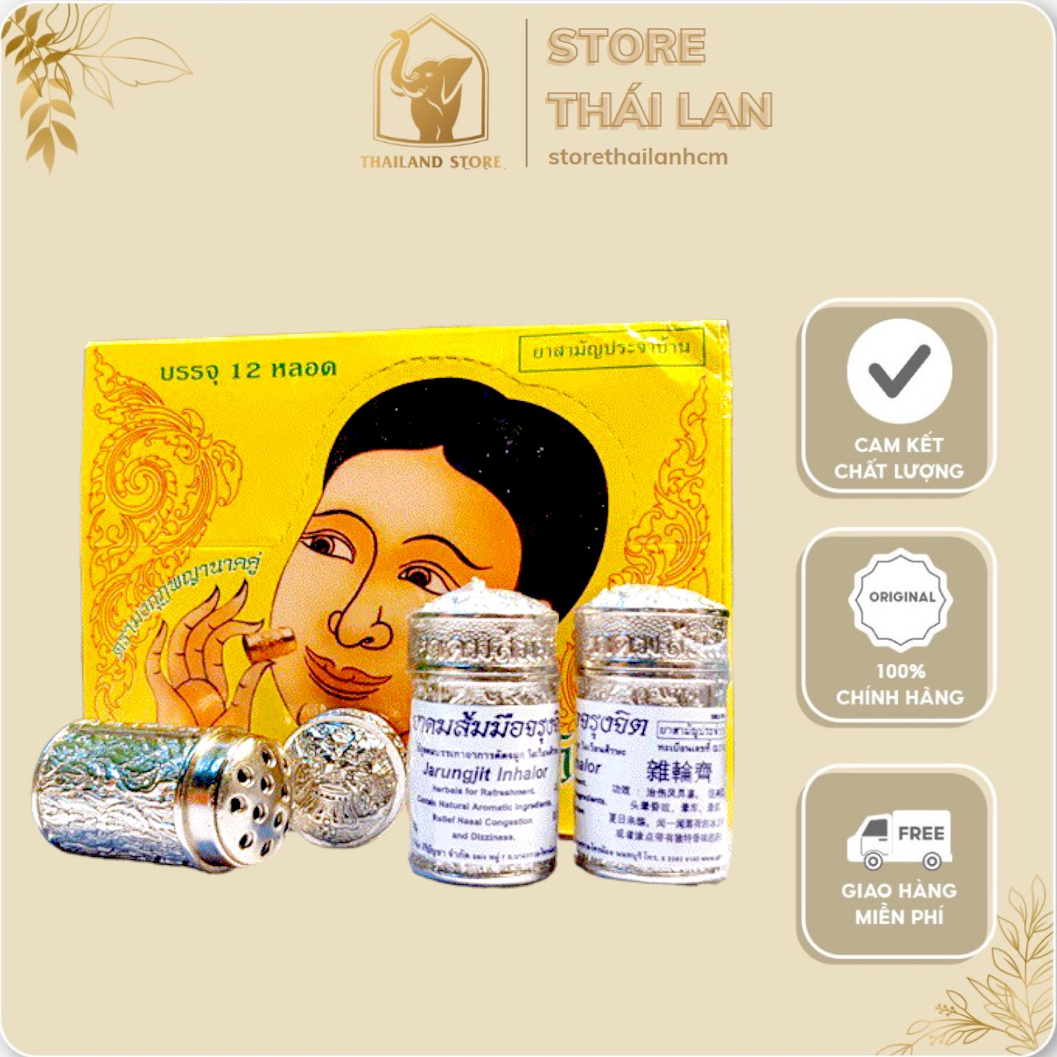 Dầu hít xoang bạc jarungjit inhalor bạc thái lan