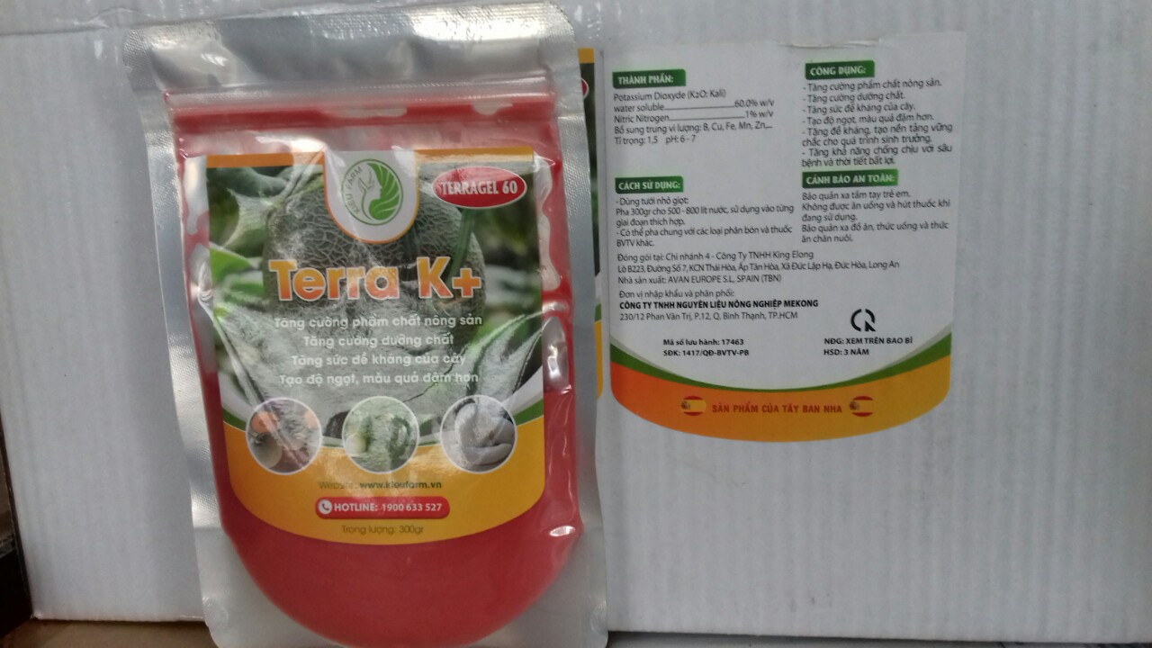 Phân bón Kali gel Terra K_KIEUFARM_Tạo độ ngọt, màu quả đẹp, tăng cường phẩm chất nông sản