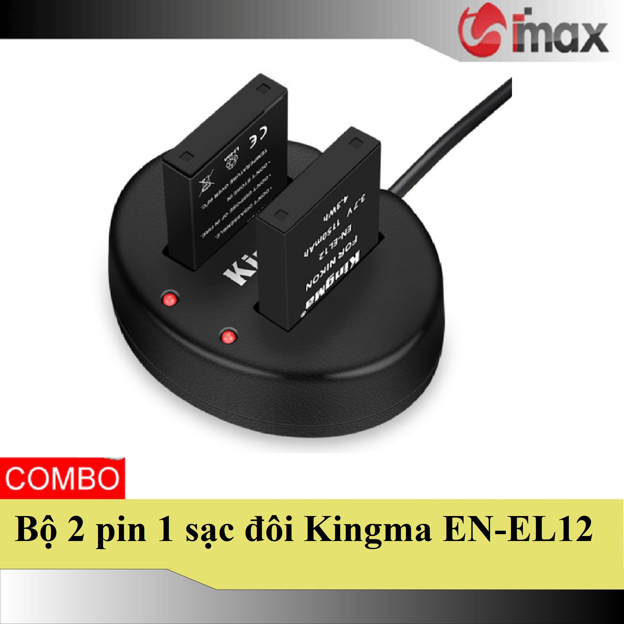 Bộ 2 pin 1 sạc đôi kingma en-el12