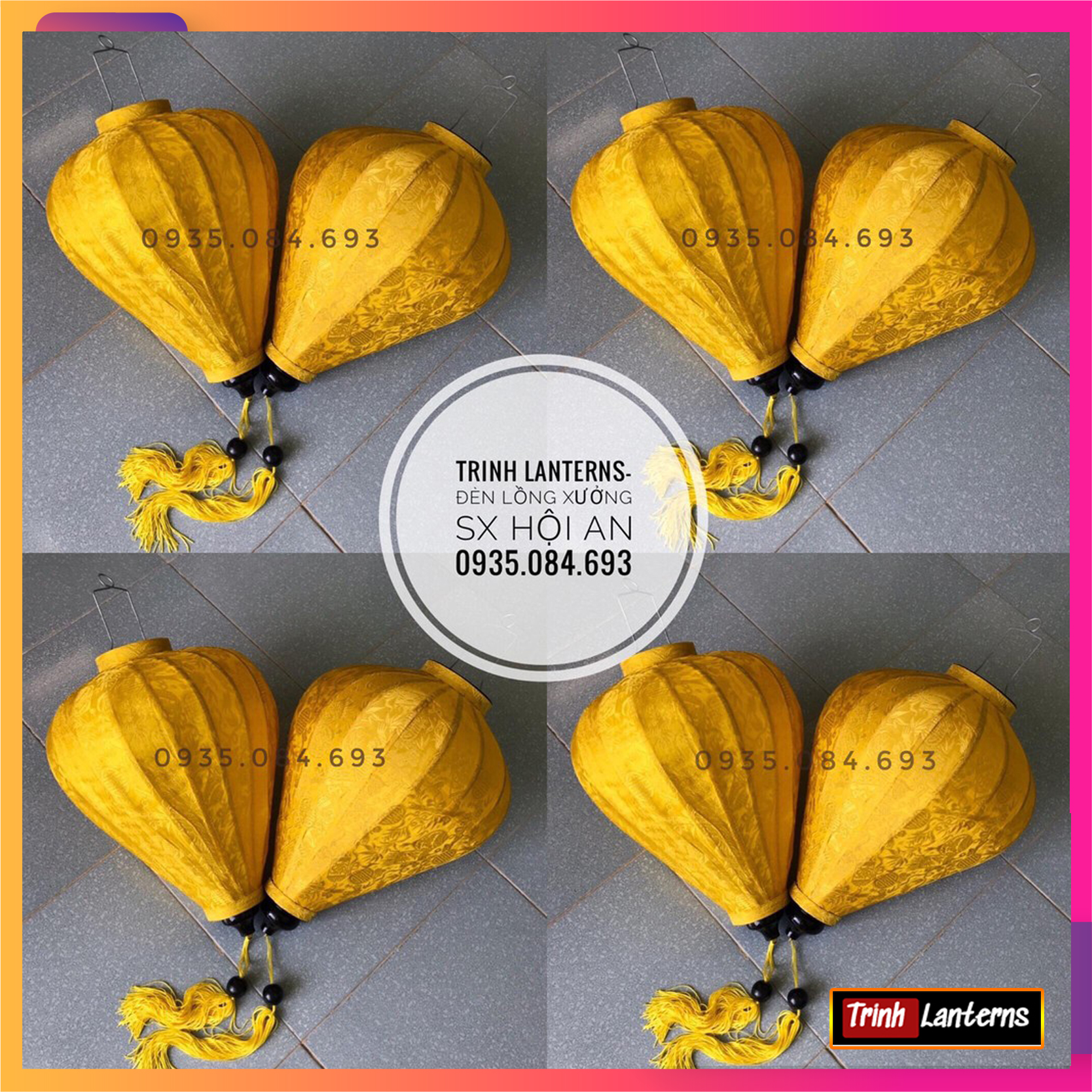 [Giá Tận Xưởng] Đèn lồng hội an_Lụa Tơ Tằm_(CÓ SẴN) Size 45CM sỉ ib zalo (mua 10 cái=sỉ)
