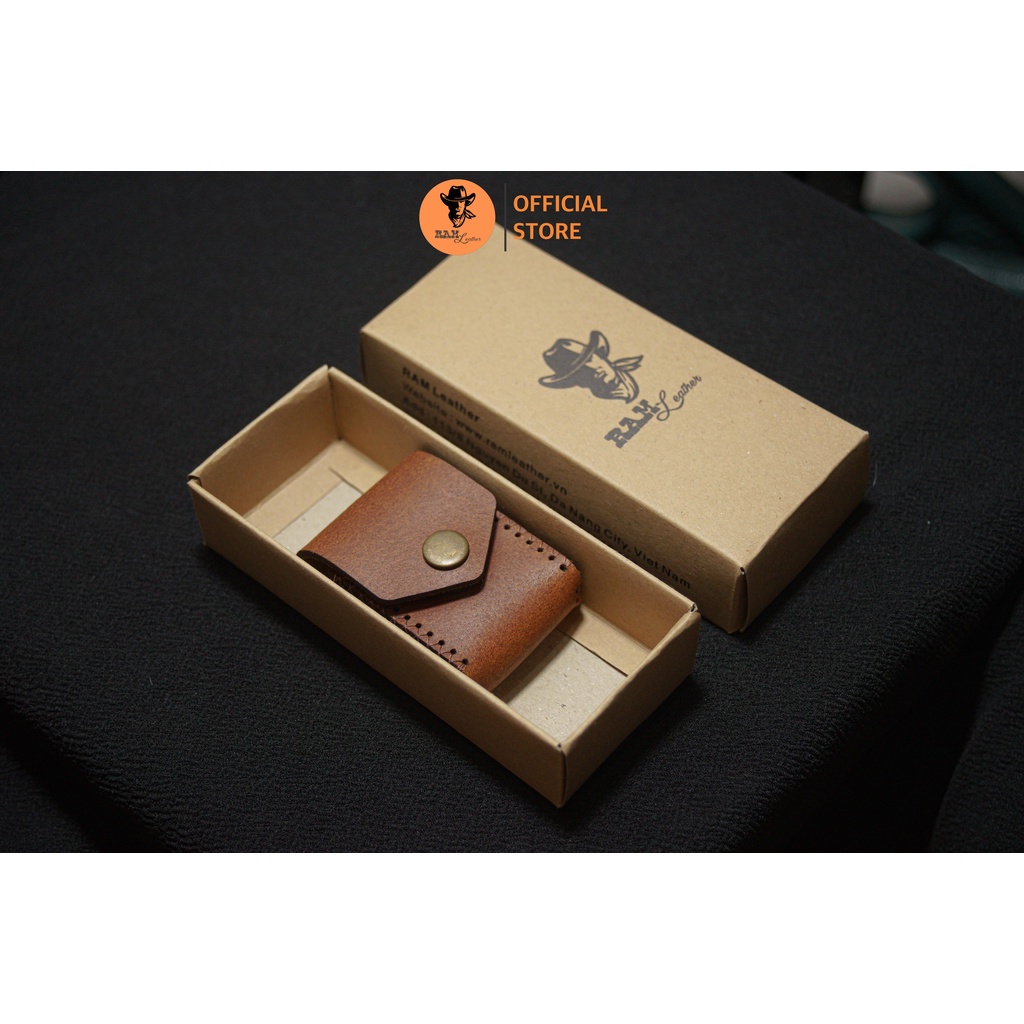 Bao da Siêu bền Bật Lửa Zippo Màu Nâu Đỏ - RAM Leather