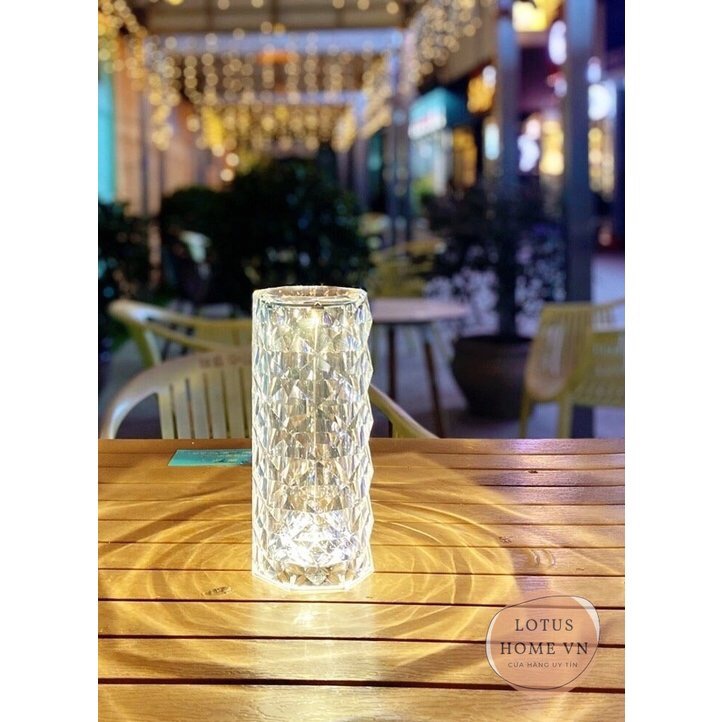Crystal Table Lamp LED Rose Light Projector 3/16 Colors Touch Adjustable Romantic Diamond Atmosphere Light USB Touch Night Light