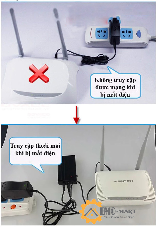 Nguồn dự phòng UPS mini 5V/9V/12V-1A