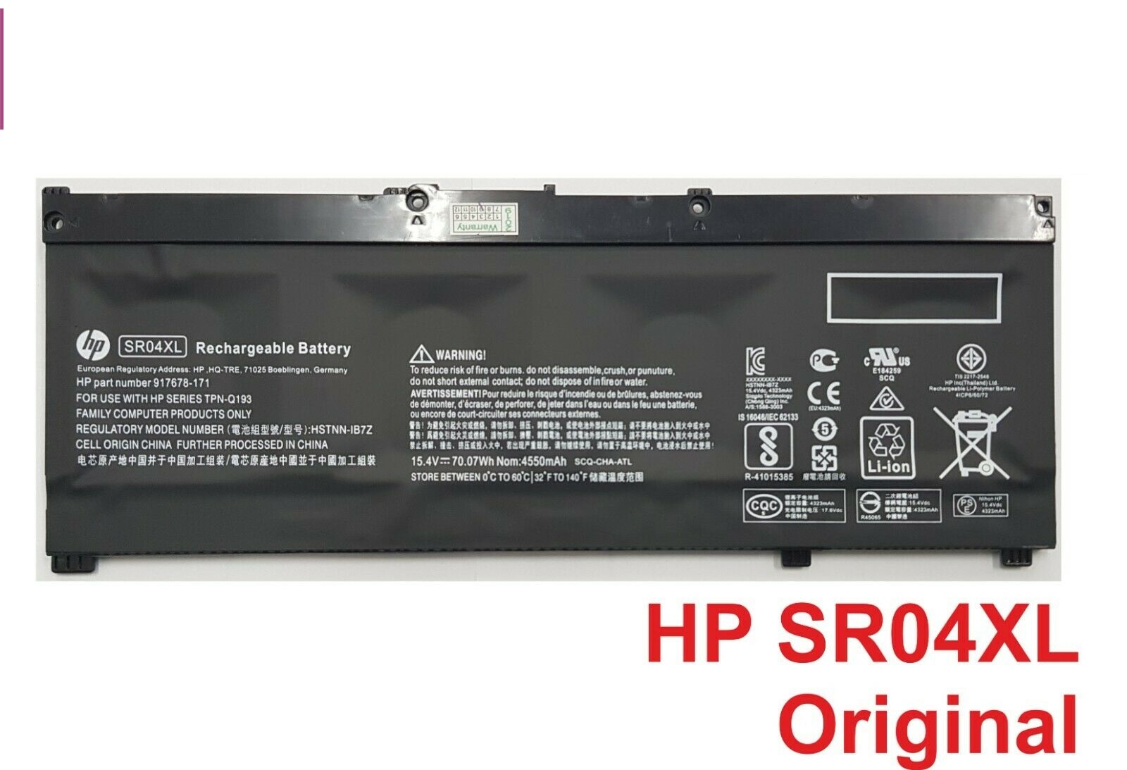 Pin laptop HP SR04XL Battery for Hp 15-CE015DX 15-CE000 15-DC0000 Series TPN-C133 TPN-Q193 BẢO HÀNH 6 THÁNG ĐỔI MỚI