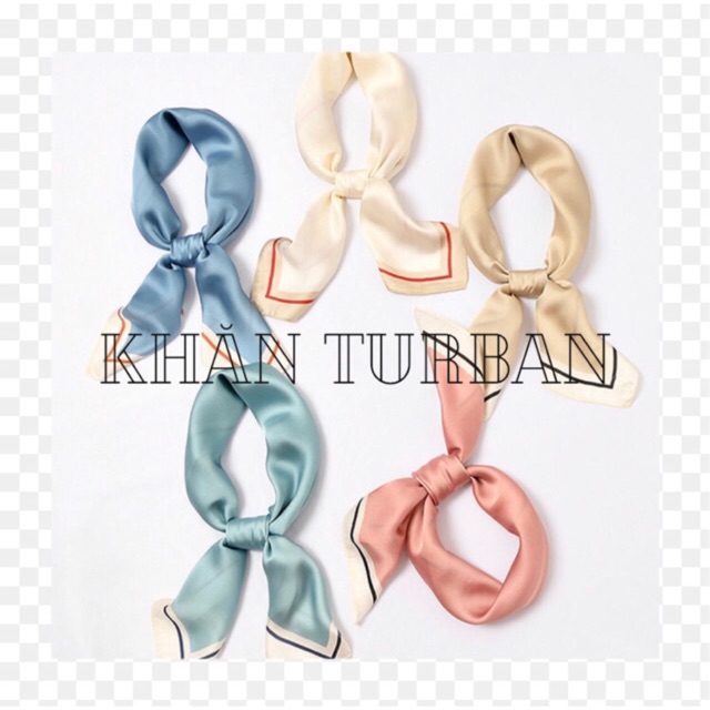Khăn turban trơn choàng cổ lụa size 53x53cm 5 màu