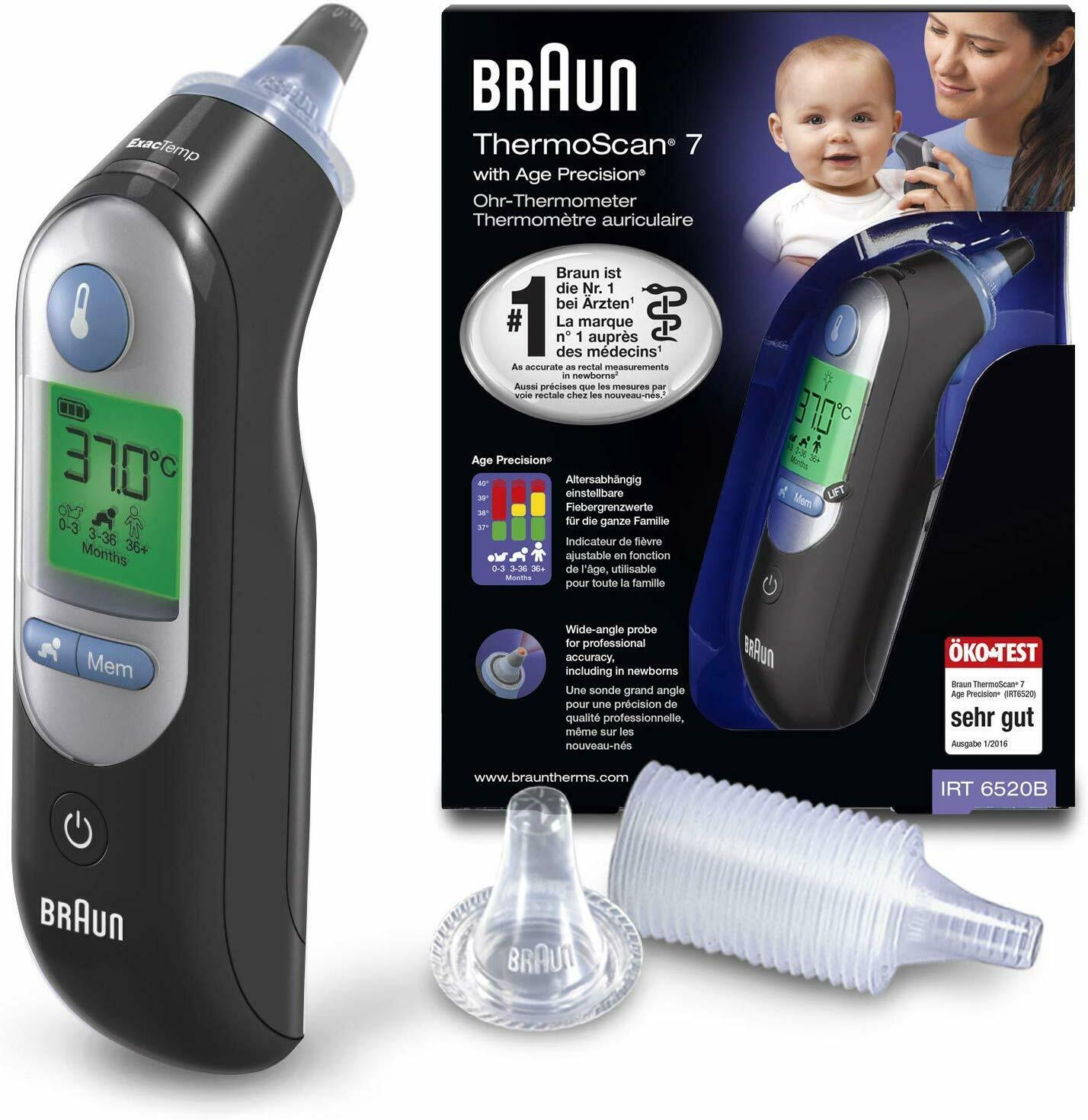 Nhiệt kế đo tai Braun ThermoScan 7 IRT6520 Black Hàng Mỹ