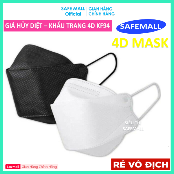Giá Sỉ Hộp 100 Chiếc Khẩu Trang Y Tế 4D Mask KF94 Công Nghệ Hàn Quốc 4 Lớp Vải Kháng Khuẩn, Kháng Bụi Mịn lên đến 95%, đạt tiêu chuẩn ISO - Hàng Chính Hãng SAFEMALL OFFICIAL