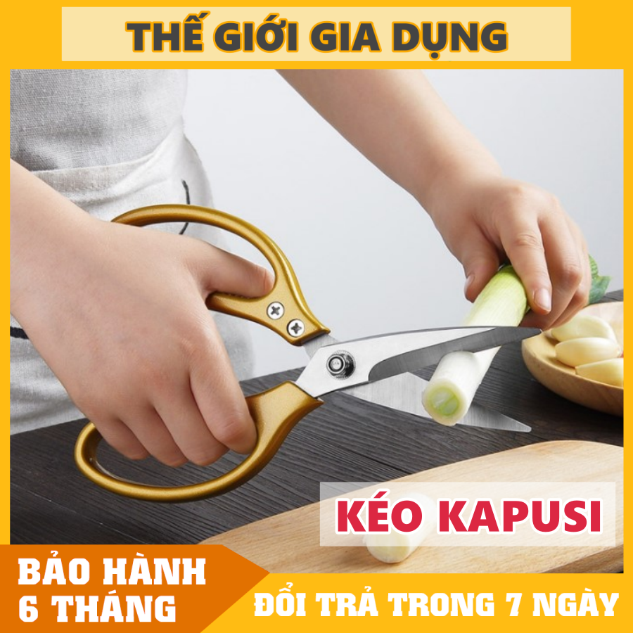 Kéo làm bếp nhật kapusi lưỡi thép hàng chất lượng