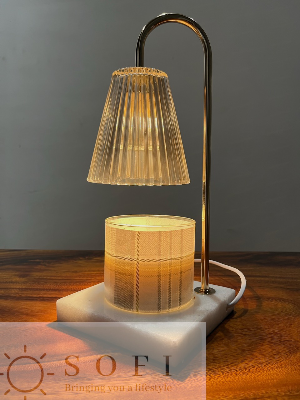 Đèn đốt nến thơm đế đá sang trọng- HẸN GIỜ - Candle Warmer Lamp