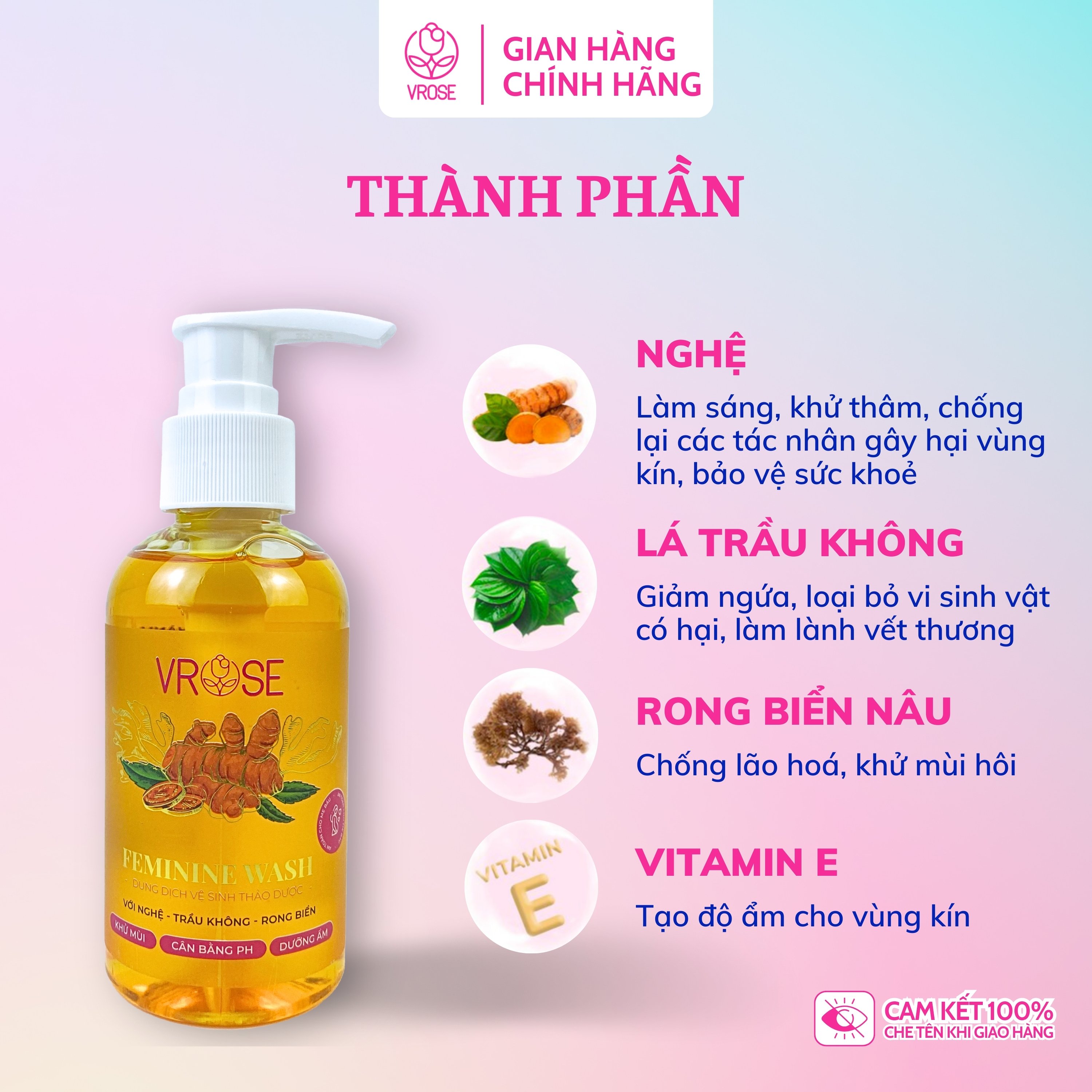 [HCM]Dung dịch vệ sinh phụ nữ nano nghệ Vrose