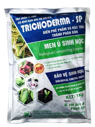 (COMBO 5 GÓI) TRICHODERMA - MEN Ủ PHÂN HỦY VỎ, XÁC BÃ THỰC VẬT Màu xanh 1KG.