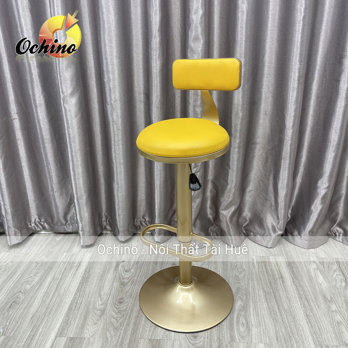 (FREE SHIP) Ghế Bar, Ghế Trang Điểm, Ghế Chụp HÌnh, Ghế Livestream, Ghế Quầy Bar Chân Mạ Vàng Tĩnh Điện Hàng Nhập Khẩu (Có SẴn)