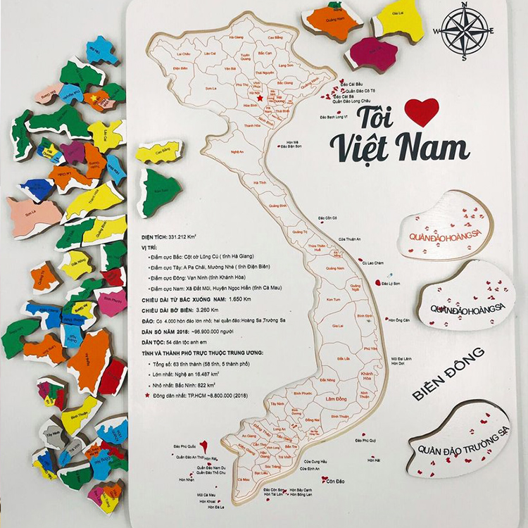 Bản đồ lắp ghép Việt Nam có Nam châm