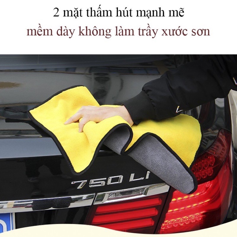 Khăn Lau Xe Siêu Thấm Hút 2 Mặt