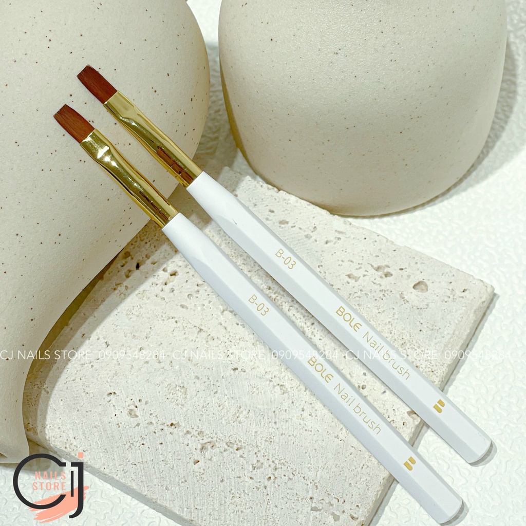 {CJ Nails Store} Cọ đắp gel đầu vuông lông cọ cao cấp