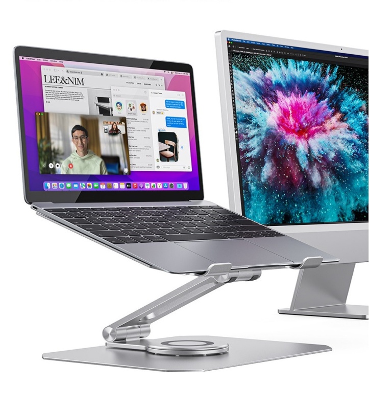 Giá đỡ laptop macbook tản nhiệt Boneruy L05, chân đế xoay tròn 360 độ, dùng cho máy tính 11 inch tới 16 inch.