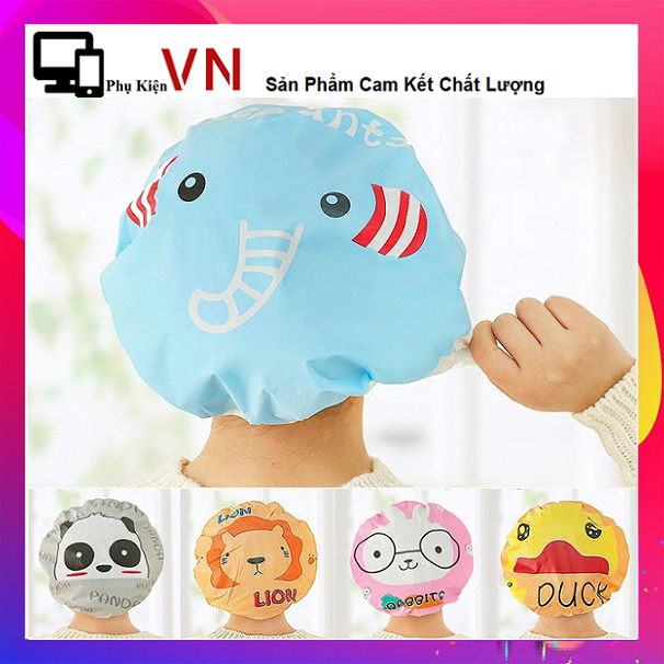 Mũ Trùm Ủ Tóc Đa Năng Hình Dễ Thương -  Mũ Tắm Trùm Đầu, Mũ Chụp Tóc Khi Tắm Hình Thú