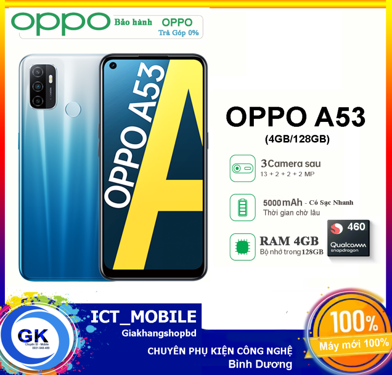 Điện thoại OPPO A53 4GB/128GB (2020) |Bảo Hành OPPO| Chip Snapdragon 460|Màn Hình 90Hz| Mới