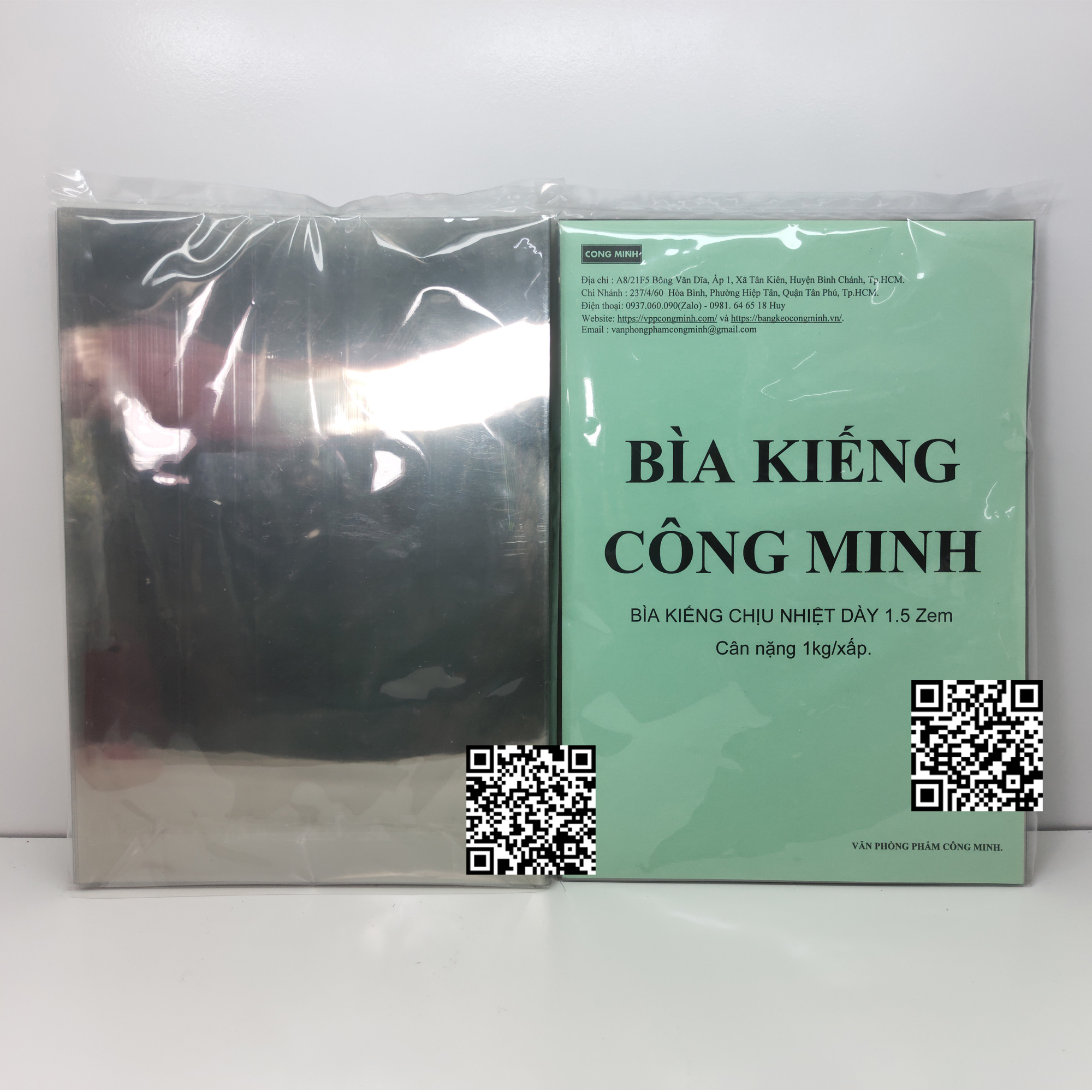 Bìa kiếng chịu nhiệt A4 (dày 1dem5 1kg/xấp)