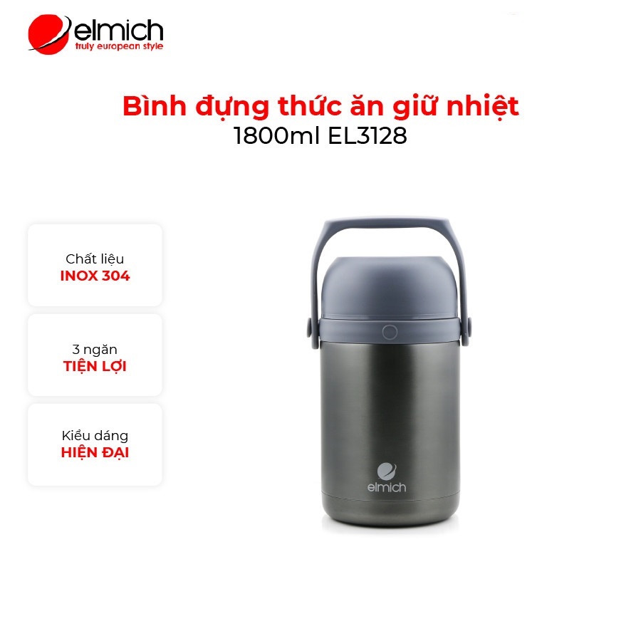 Bình đựng thức ăn giữ nhiệt Elmich EL-3128 1800ml
