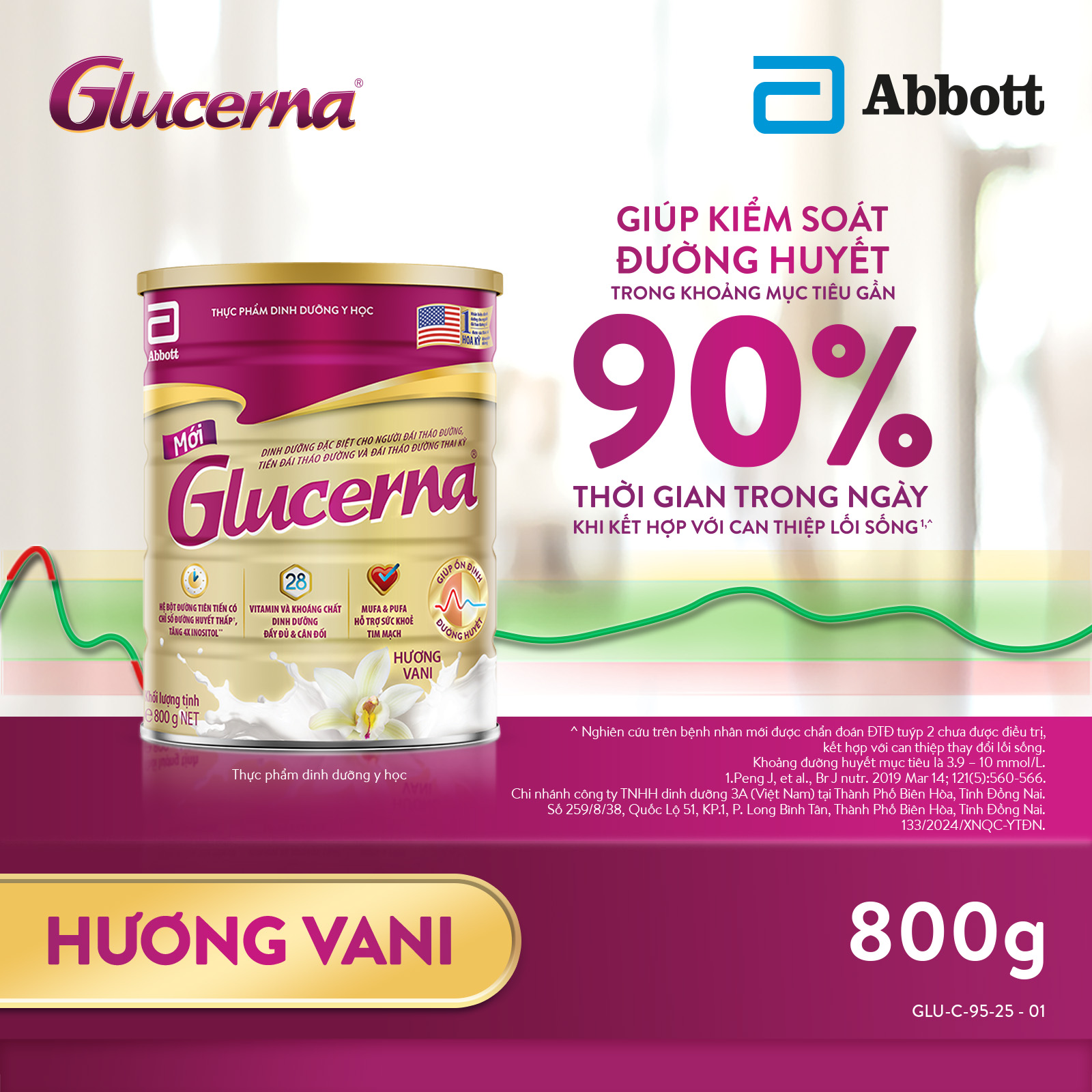 [CHỈ 20H 04-08.05 GIÁ TỐT MUA NGAY-SLCH] Sữa bột Glucerna hương vani 800g