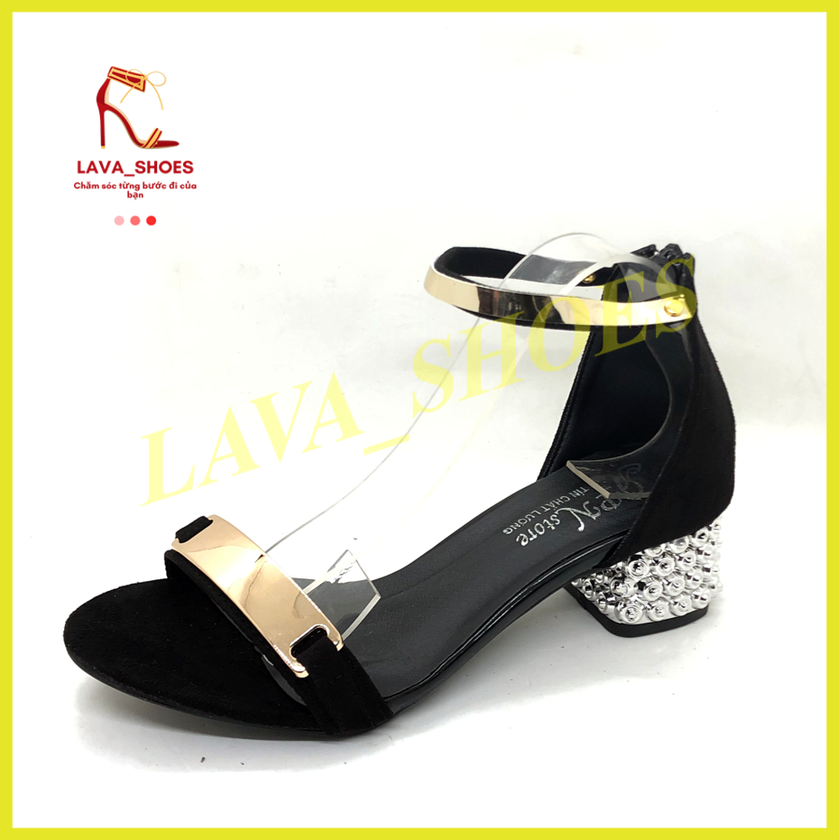 Giày cao gót 5 phân gót đá cổ đồng bít gót dây kéo LZ061