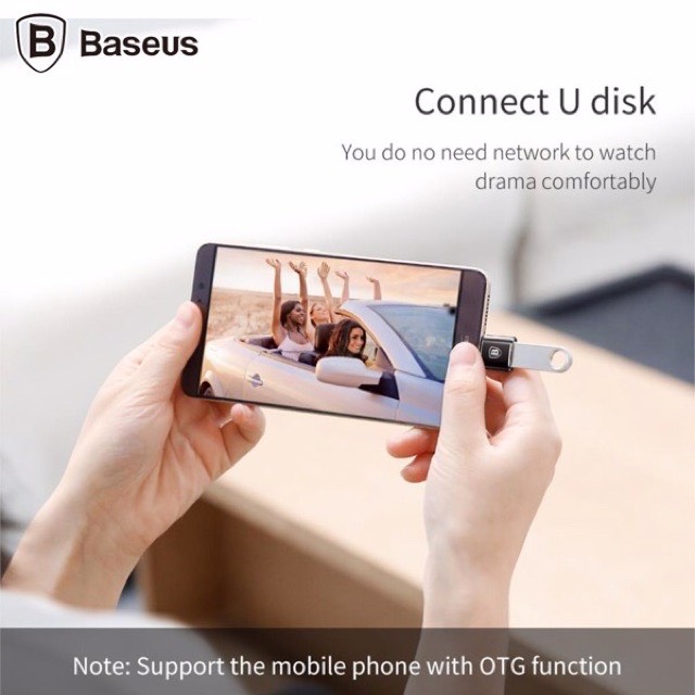 Đầu chuyển đổi OTG Baseus USB-C sang USB-A  (TYPE C Male to USB Female Cable Adapter Converter)