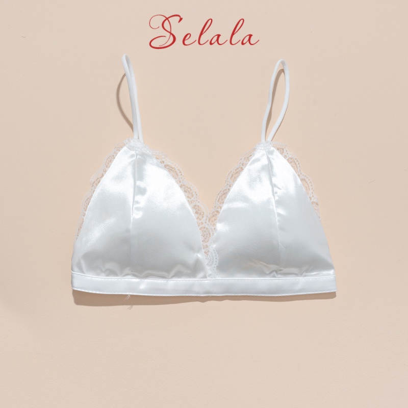 Áo Bra Selala Phi Lụa Đệm Mỏng Dây Chun Viền Ren Sexy Thu Hút BR05