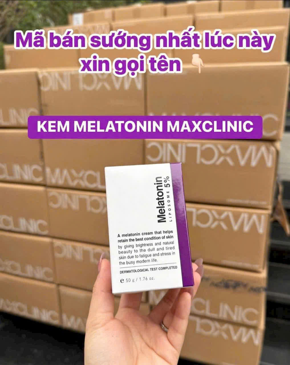[ Hàng công ty - có tem phụ ] Kem dưỡng trắng da mờ nám Maxclinic 50g - 5% Melatonin.